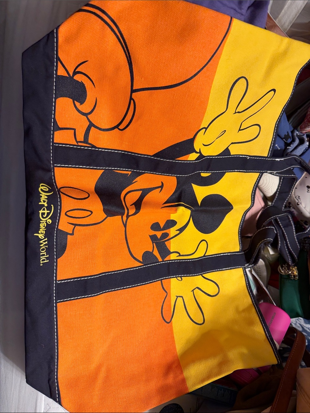 Disney Orange and Yellow Mickey Tote Bag
